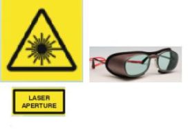 Waarschuwingslabels stralingsgevaar/veiligheidsbrillen, bron: Trumpf